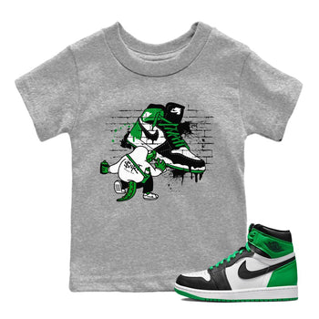 Air Jordan 1 Celtics Sneaker Match Tees Crocodile Artist Sneaker Tees Air Jordan 1 Retro Celtics Sneaker Release Tees Kids Shirts Heather Grey 1