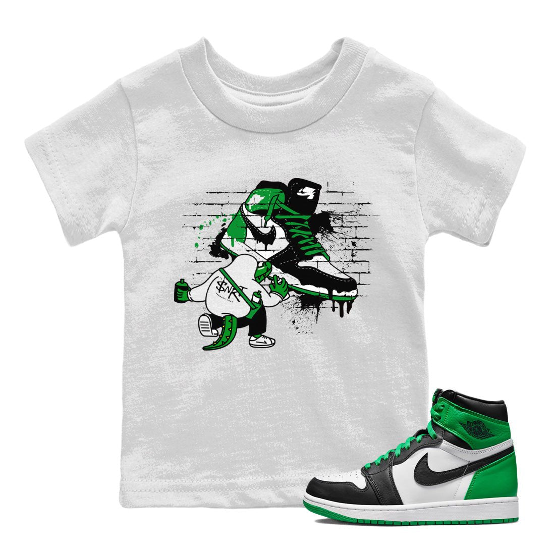 Air Jordan 1 Celtics Sneaker Match Tees Crocodile Artist Sneaker Tees Air Jordan 1 Retro Celtics Sneaker Release Tees Kids Shirts White 1