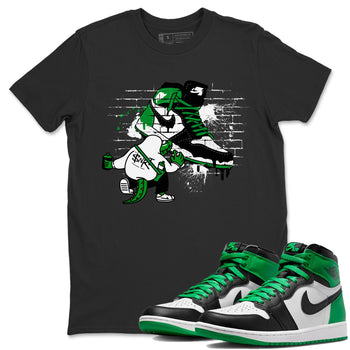 Air Jordan 1 Celtics Sneaker Match Tees Crocodile Artist Sneaker Tees Air Jordan 1 Retro Celtics Sneaker Release Tees Unisex Shirts Black 1