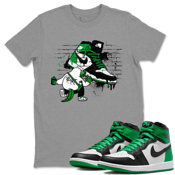 Air Jordan 1 Celtics Sneaker Match Tees Crocodile Artist Sneaker Tees Air Jordan 1 Retro Celtics Sneaker Release Tees Unisex Shirts Heather Grey 1