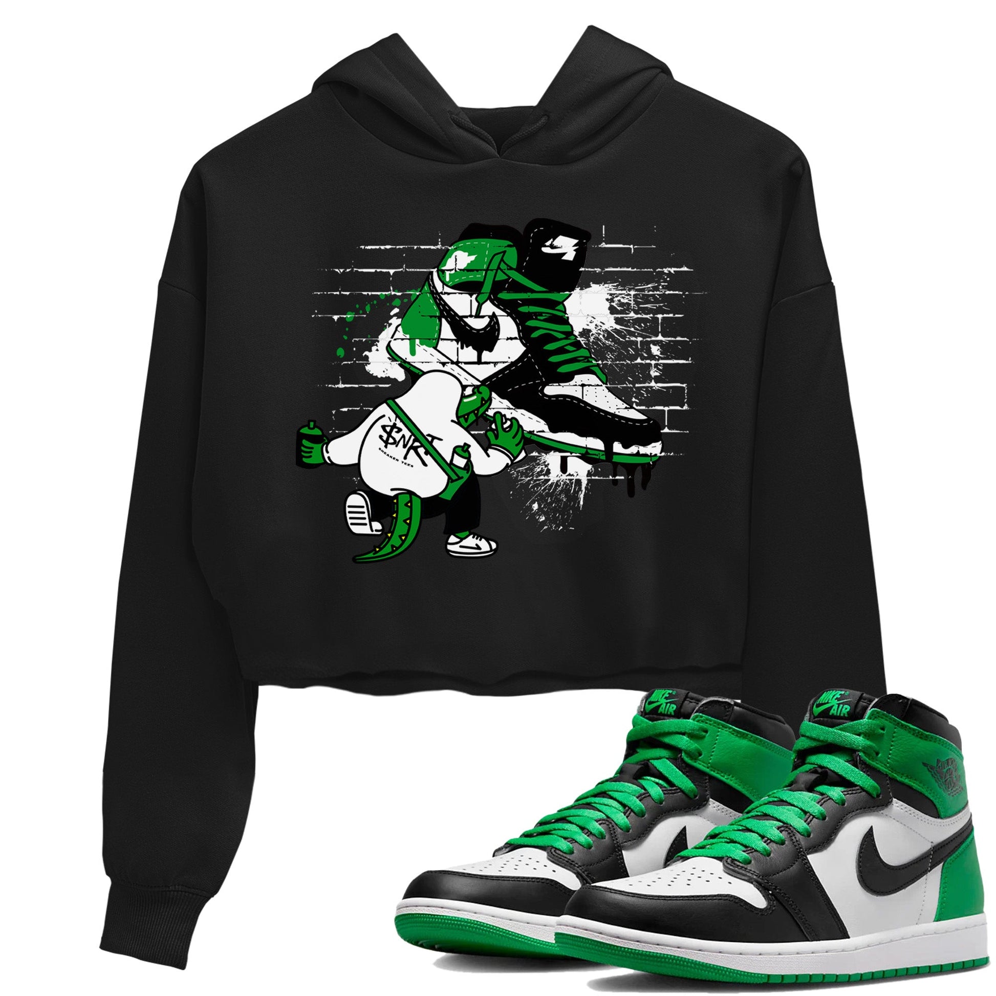 Air Jordan 1 Celtics Sneaker Match Tees Crocodile Artist Sneaker Tees Air Jordan 1 Retro Celtics Sneaker Release Tees Women's Shirts Black 1