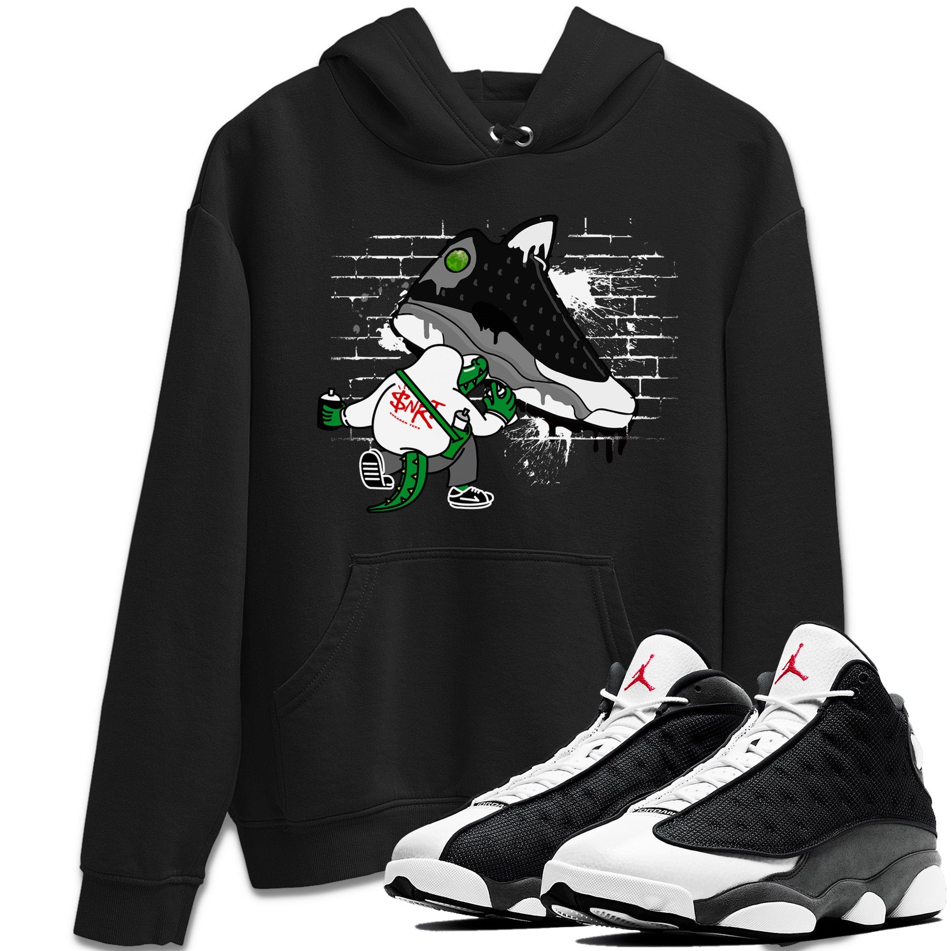 Air Jordan 13 Black Flint Sneaker Match Tees Crocodile Artist Sneaker Tees Air Jordan 13 Retro Black Flint Sneaker Release Tees Unisex Shirts Black 1
