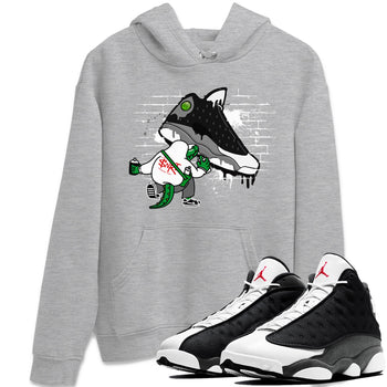 Air Jordan 13 Black Flint Sneaker Match Tees Crocodile Artist Sneaker Tees Air Jordan 13 Retro Black Flint Sneaker Release Tees Unisex Shirts Heather Grey 1