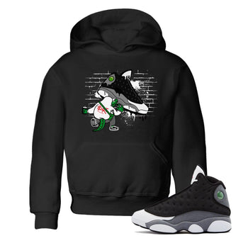 Air Jordan 13 Black Flint Sneaker Match Tees Crocodile Artist Sneaker Tees Air Jordan 13 Retro Black Flint Sneaker Release Tees Kids Shirts Black 1