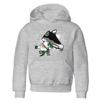 Air Jordan 13 Black Flint Sneaker Match Tees Crocodile Artist Sneaker Tees Air Jordan 13 Retro Black Flint Sneaker Release Tees Kids Shirts Heather Grey 2