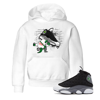Air Jordan 13 Black Flint Sneaker Match Tees Crocodile Artist Sneaker Tees Air Jordan 13 Retro Black Flint Sneaker Release Tees Kids Shirts White 1