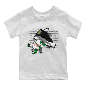 Air Jordan 13 Black Flint Sneaker Match Tees Crocodile Artist Sneaker Tees Air Jordan 13 Retro Black Flint Sneaker Release Tees Kids Shirts White 2