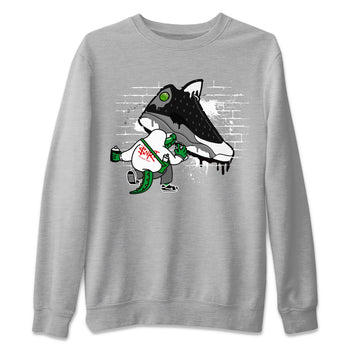 Air Jordan 13 Black Flint Sneaker Match Tees Crocodile Artist Sneaker Tees Air Jordan 13 Retro Black Flint Sneaker Release Tees Unisex Shirts Heather Grey 2