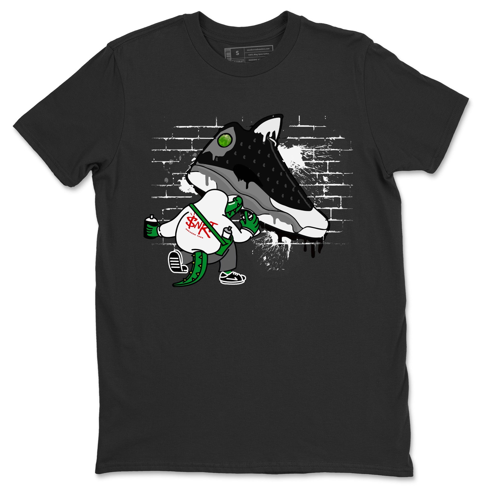 Air Jordan 13 Black Flint Sneaker Match Tees Crocodile Artist Sneaker Tees Air Jordan 13 Retro Black Flint Sneaker Release Tees Unisex Shirts Black 2