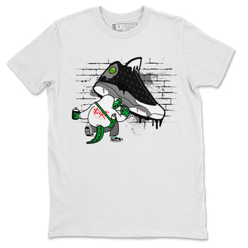 Air Jordan 13 Black Flint Sneaker Match Tees Crocodile Artist Sneaker Tees Air Jordan 13 Retro Black Flint Sneaker Release Tees Unisex Shirts White 2