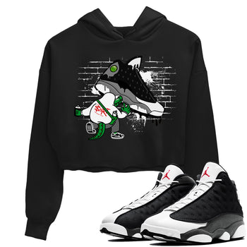 Air Jordan 13 Black Flint Sneaker Match Tees Crocodile Artist Sneaker Tees Air Jordan 13 Retro Black Flint Sneaker Release Tees Women's Shirts Black 1