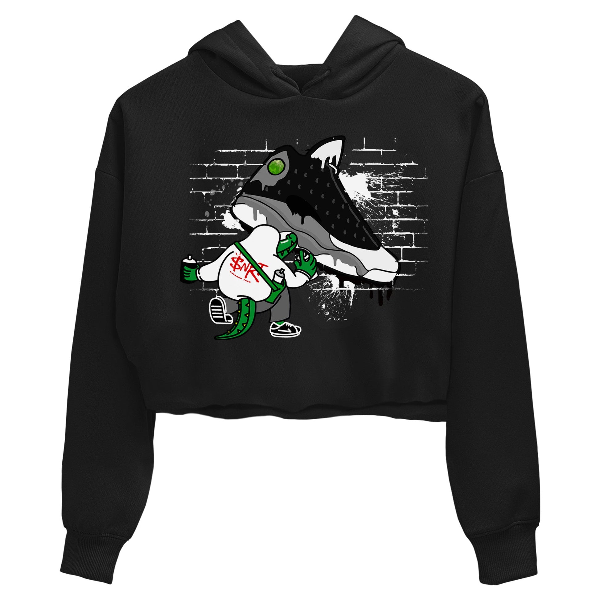 Air Jordan 13 Black Flint Sneaker Match Tees Crocodile Artist Sneaker Tees Air Jordan 13 Retro Black Flint Sneaker Release Tees Women's Shirts Black 2