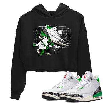 AJ3 Lucky Green Sneaker Match Tees Crocodile Artist Sneaker Tees Air Jordan 3 Lucky Green Sneaker Release Tees Women's Shirts Black 1