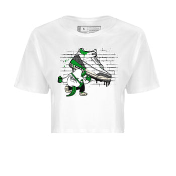 AJ3 Lucky Green Sneaker Match Tees Crocodile Artist Sneaker Tees Air Jordan 3 Lucky Green Sneaker Release Tees Women's Shirts White 2