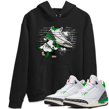 AJ3 Lucky Green Sneaker Match Tees Crocodile Artist Sneaker Tees Air Jordan 3 Lucky Green Sneaker Release Tees Unisex Shirts Black 1