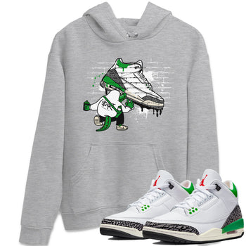 AJ3 Lucky Green Sneaker Match Tees Crocodile Artist Sneaker Tees Air Jordan 3 Lucky Green Sneaker Release Tees Unisex Shirts Heather Grey 1