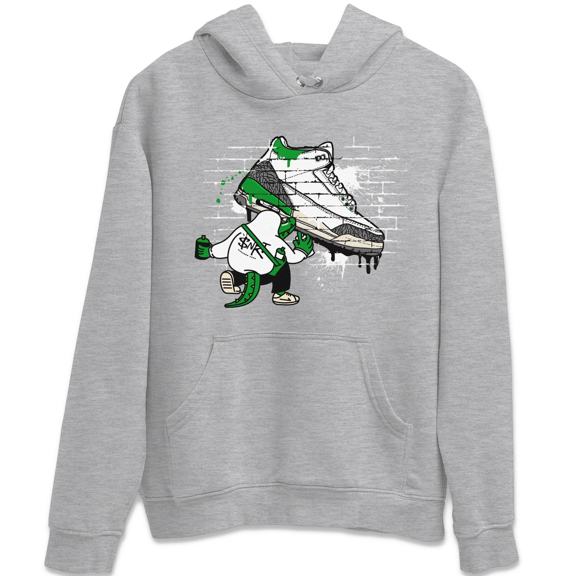 AJ3 Lucky Green Sneaker Match Tees Crocodile Artist Sneaker Tees Air Jordan 3 Lucky Green Sneaker Release Tees Unisex Shirts Heather Grey 2
