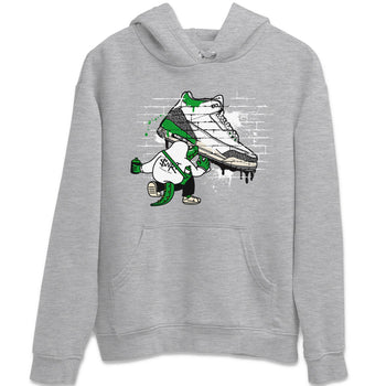 AJ3 Lucky Green Sneaker Match Tees Crocodile Artist Sneaker Tees Air Jordan 3 Lucky Green Sneaker Release Tees Unisex Shirts Heather Grey 2