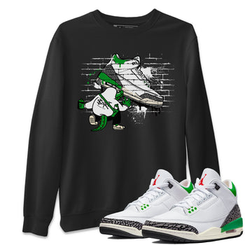AJ3 Lucky Green Sneaker Match Tees Crocodile Artist Sneaker Tees Air Jordan 3 Lucky Green Sneaker Release Tees Unisex Shirts Black 1