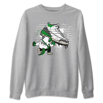 AJ3 Lucky Green Sneaker Match Tees Crocodile Artist Sneaker Tees Air Jordan 3 Lucky Green Sneaker Release Tees Unisex Shirts Heather Grey 2
