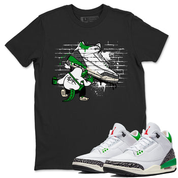 AJ3 Lucky Green Sneaker Match Tees Crocodile Artist Sneaker Tees Air Jordan 3 Lucky Green Sneaker Release Tees Unisex Shirts Black 1