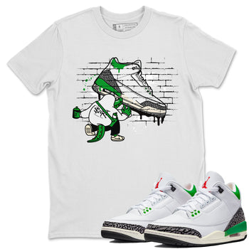 AJ3 Lucky Green Sneaker Match Tees Crocodile Artist Sneaker Tees Air Jordan 3 Lucky Green Sneaker Release Tees Unisex Shirts White 1