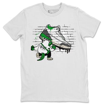 AJ3 Lucky Green Sneaker Match Tees Crocodile Artist Sneaker Tees Air Jordan 3 Lucky Green Sneaker Release Tees Unisex Shirts White 2