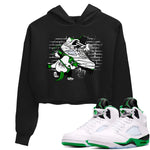 AJ5 Retro Lucky Green shirt to match jordans Crocodile Artist sneaker tees Air Jordan 5 Retro Lucky Green SNRT Sneaker Tees Casual Crew Neck T-Shirt Black 1 Crop T-Shirt
