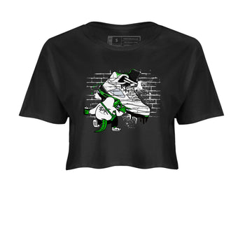 AJ5 Retro Lucky Green shirt to match jordans Crocodile Artist sneaker tees Air Jordan 5 Retro Lucky Green SNRT Sneaker Tees Casual Crew Neck T-Shirt Black 2 Crop T-Shirt
