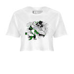 AJ5 Retro Lucky Green shirt to match jordans Crocodile Artist sneaker tees Air Jordan 5 Retro Lucky Green SNRT Sneaker Tees Casual Crew Neck T-Shirt White 2 Crop T-Shirt