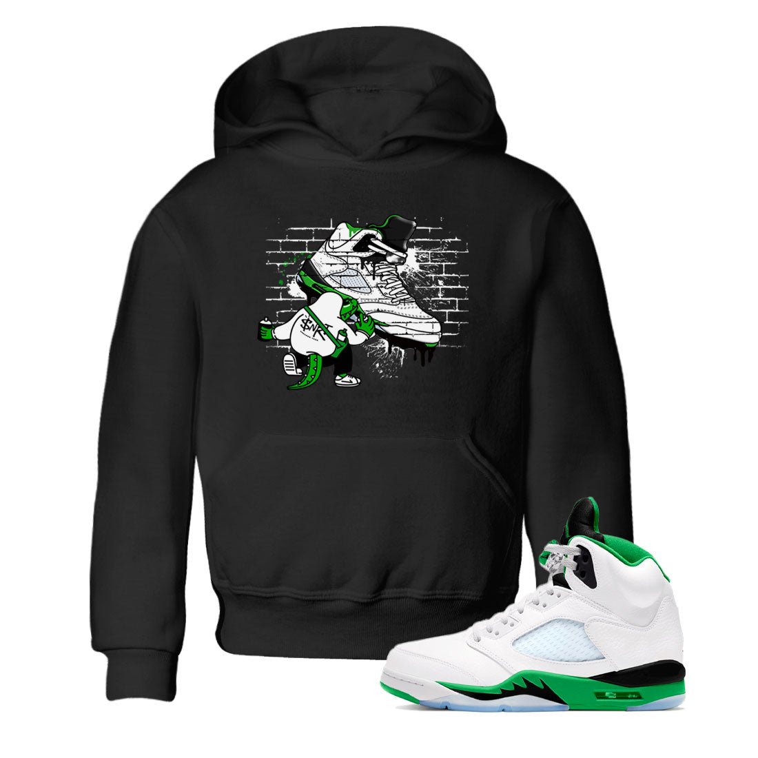 AJ5 Retro Lucky Green shirt to match jordans Crocodile Artist sneaker tees Air Jordan 5 Retro Lucky Green SNRT Sneaker Tees Casual Crew Neck T-Shirt Baby Toddler Black 1 T-Shirt