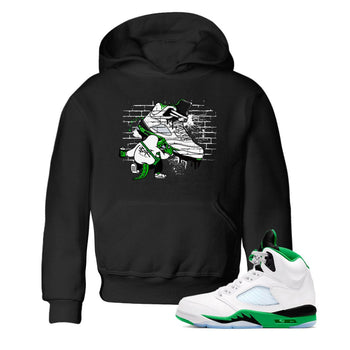 AJ5 Retro Lucky Green shirt to match jordans Crocodile Artist sneaker tees Air Jordan 5 Retro Lucky Green SNRT Sneaker Tees Casual Crew Neck T-Shirt Baby Toddler Black 1 T-Shirt