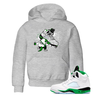 AJ5 Retro Lucky Green shirt to match jordans Crocodile Artist sneaker tees Air Jordan 5 Retro Lucky Green SNRT Sneaker Tees Casual Crew Neck T-Shirt Baby Toddler Heather Grey 1 T-Shirt