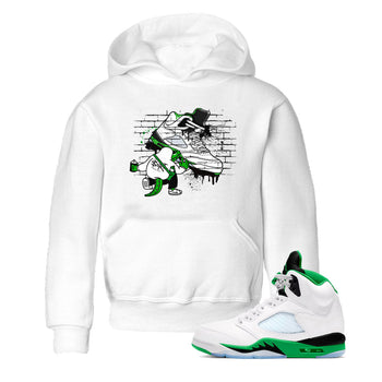 AJ5 Retro Lucky Green shirt to match jordans Crocodile Artist sneaker tees Air Jordan 5 Retro Lucky Green SNRT Sneaker Tees Casual Crew Neck T-Shirt Baby Toddler White 1 T-Shirt
