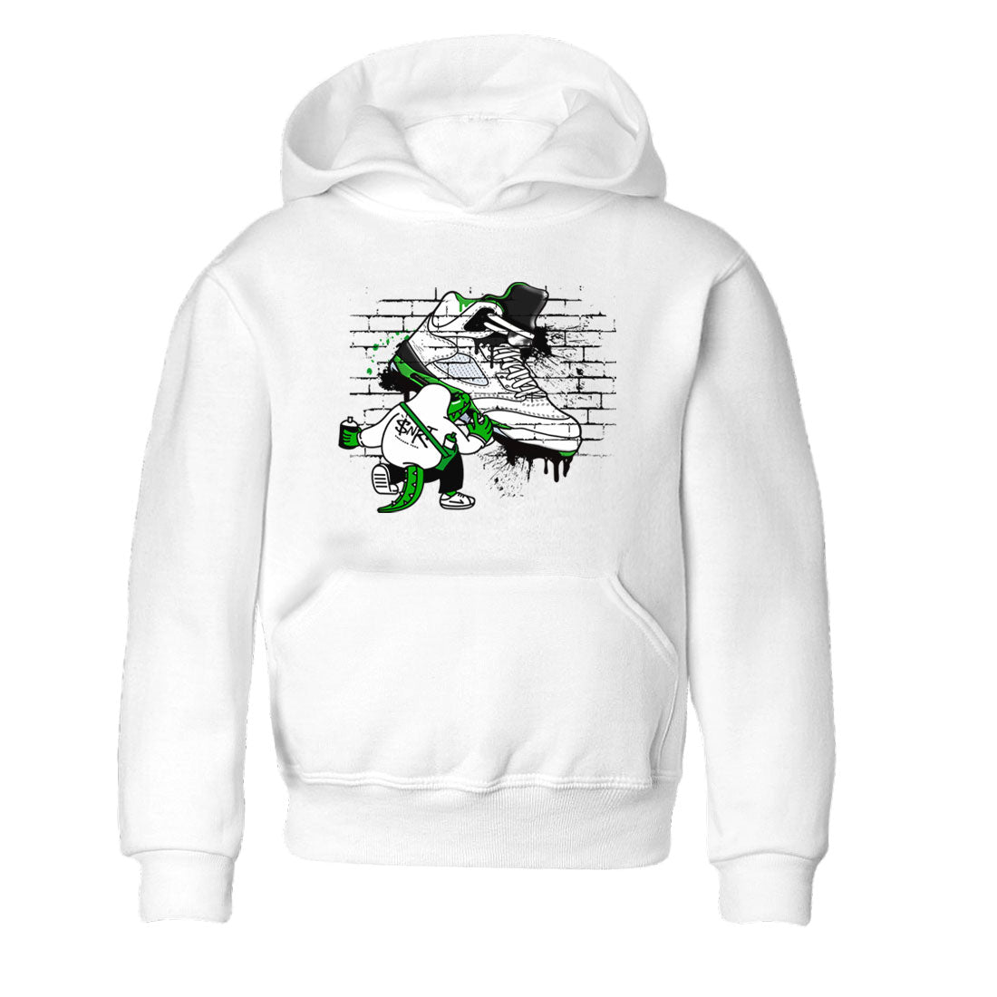 AJ5 Retro Lucky Green shirt to match jordans Crocodile Artist sneaker tees Air Jordan 5 Retro Lucky Green SNRT Sneaker Tees Casual Crew Neck T-Shirt Baby Toddler White 2 T-Shirt