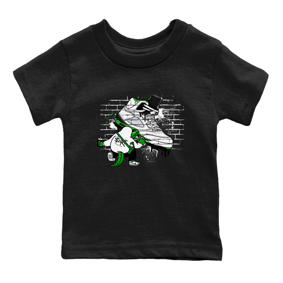 AJ5 Retro Lucky Green shirt to match jordans Crocodile Artist sneaker tees Air Jordan 5 Retro Lucky Green SNRT Sneaker Tees Casual Crew Neck T-Shirt Baby Toddler Black 2 T-Shirt