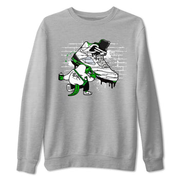AJ5 Retro Lucky Green shirt to match jordans Crocodile Artist sneaker tees Air Jordan 5 Retro Lucky Green SNRT Sneaker Tees Casual Crew Neck T-Shirt Unisex Heather Grey 2 T-Shirt