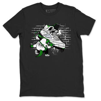 AJ5 Retro Lucky Green shirt to match jordans Crocodile Artist sneaker tees Air Jordan 5 Retro Lucky Green SNRT Sneaker Tees Casual Crew Neck T-Shirt Unisex Black 2 T-Shirt