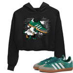 Adidas Samba Collegiate Green Gum shirt to match jordans Crocodile Artist sneaker tees Samba Collegiate Green Gum SNRT Sneaker Release Tees Black 1 Crop T-Shirt