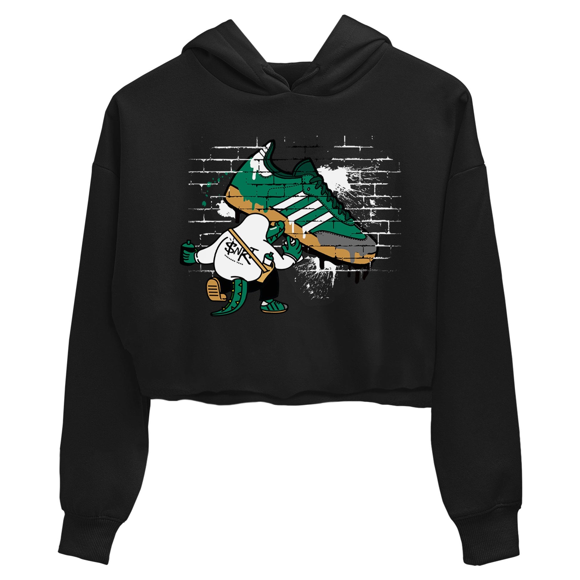 Adidas Samba Collegiate Green Gum shirt to match jordans Crocodile Artist sneaker tees Samba Collegiate Green Gum SNRT Sneaker Release Tees Black 2 Crop T-Shirt