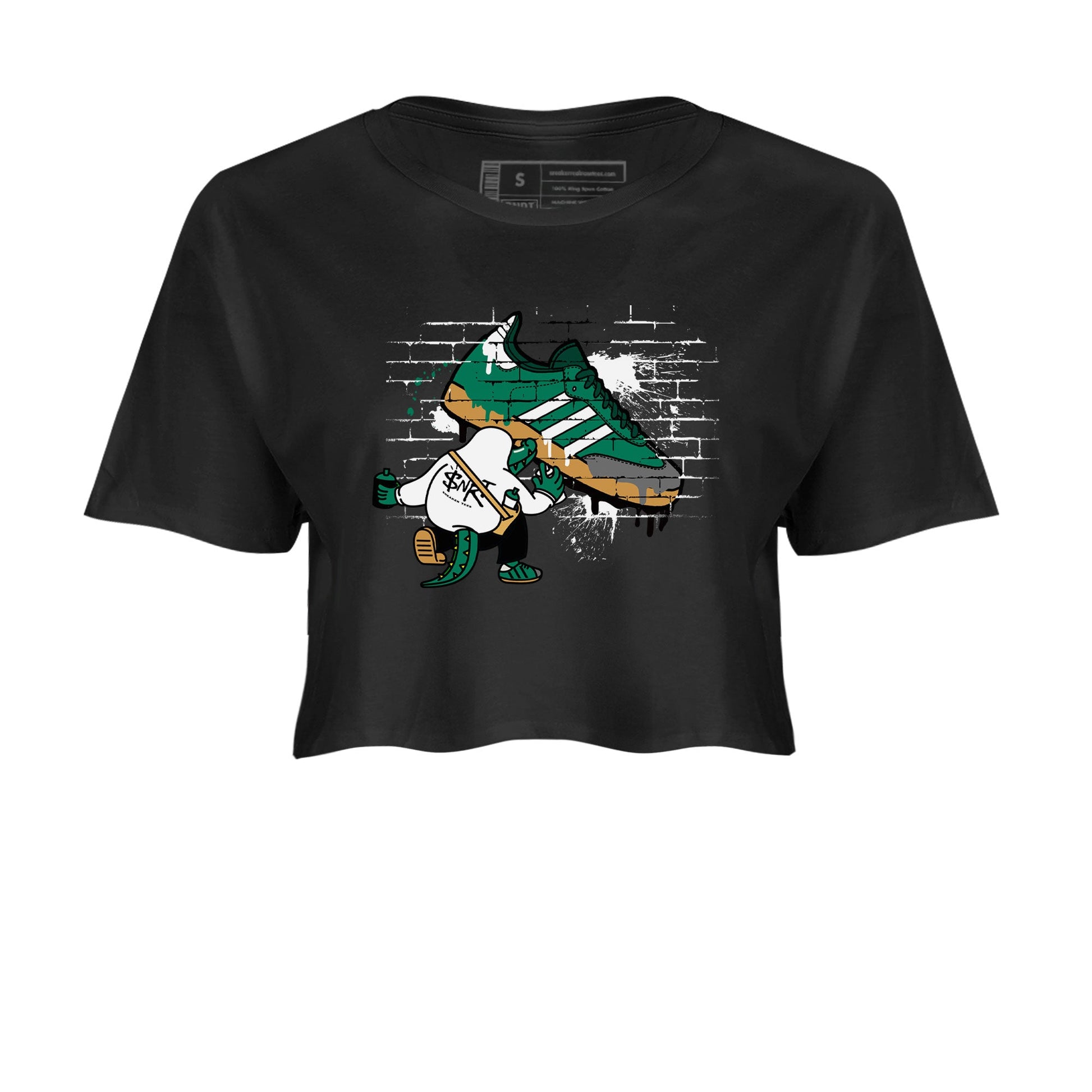 Adidas Samba Collegiate Green Gum shirt to match jordans Crocodile Artist sneaker tees Samba Collegiate Green Gum SNRT Sneaker Release Tees Black 2 Crop T-Shirt