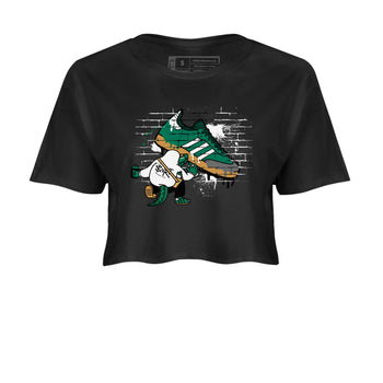 Adidas Samba Collegiate Green Gum shirt to match jordans Crocodile Artist sneaker tees Samba Collegiate Green Gum SNRT Sneaker Release Tees Black 2 Crop T-Shirt