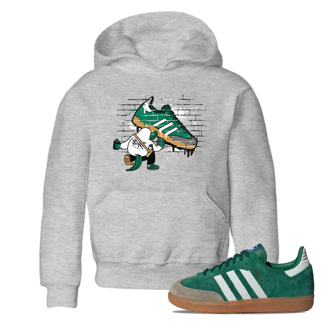 Adidas Samba Collegiate Green Gum shirt to match jordans Crocodile Artist sneaker tees Samba Collegiate Green Gum SNRT Sneaker Release Tees Baby Toddler Heather Grey 1 T-Shirt