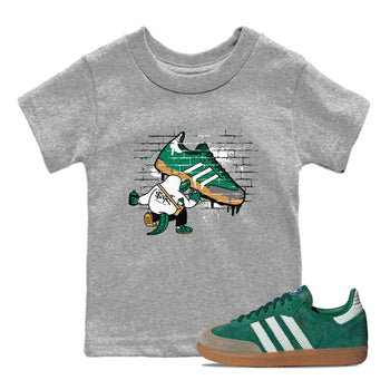 Adidas Samba Collegiate Green Gum shirt to match jordans Crocodile Artist sneaker tees Samba Collegiate Green Gum SNRT Sneaker Release Tees Baby Toddler Heather Grey 1 T-Shirt