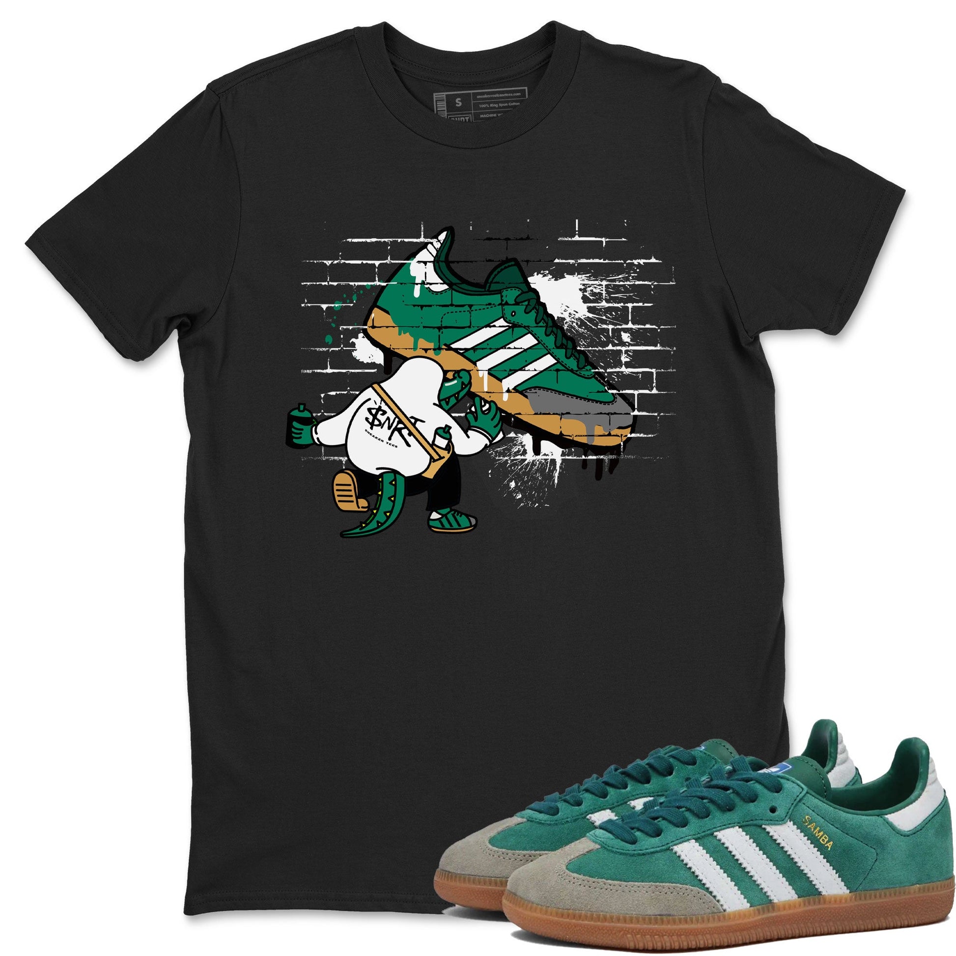 Adidas Samba Collegiate Green Gum shirt to match jordans Crocodile Artist sneaker tees Samba Collegiate Green Gum SNRT Sneaker Release Tees Unisex Black 1 T-Shirt