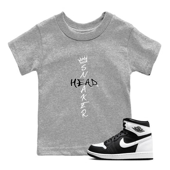 1s Black White shirt to match jordans Cross Sneakerhead sneaker tees Air Jordan 1 Black White SNRT sneaker release tees baby toddler Heather Grey 1 cotton Shirt