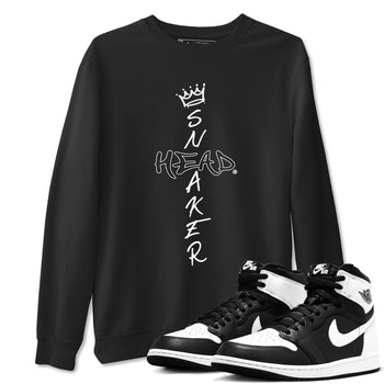 1s Black White shirt to match jordans Cross Sneakerhead sneaker tees Air Jordan 1 Black White SNRT Sneaker Release Tees unisex cotton Black 1 crew neck shirt