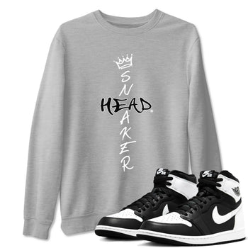 1s Black White shirt to match jordans Cross Sneakerhead sneaker tees Air Jordan 1 Black White SNRT Sneaker Release Tees unisex cotton Heather Grey 1 crew neck shirt