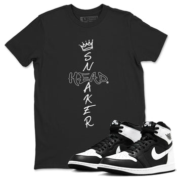 1s Black White shirt to match jordans Cross Sneakerhead sneaker tees Air Jordan 1 Black White SNRT Sneaker Release Tees unisex cotton Black 1 crew neck shirt