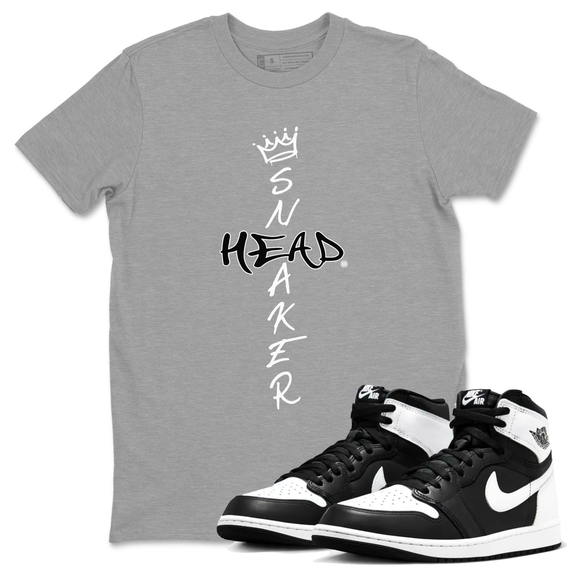 1s Black White shirt to match jordans Cross Sneakerhead sneaker tees Air Jordan 1 Black White SNRT Sneaker Release Tees unisex cotton Heather Grey 1 crew neck shirt